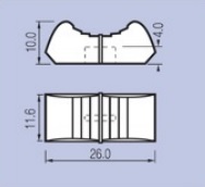 [12142] 4/02 LK110 08  WHITE WITH BLACK LINE